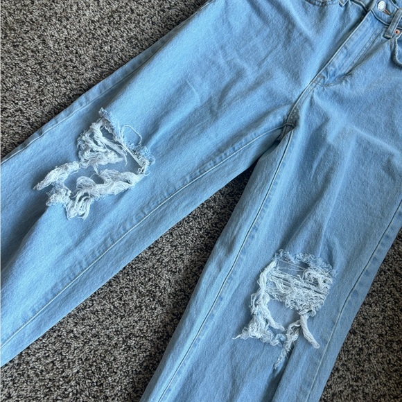 Light Blue Distressed Women's Jeans - Picture 5 of 9